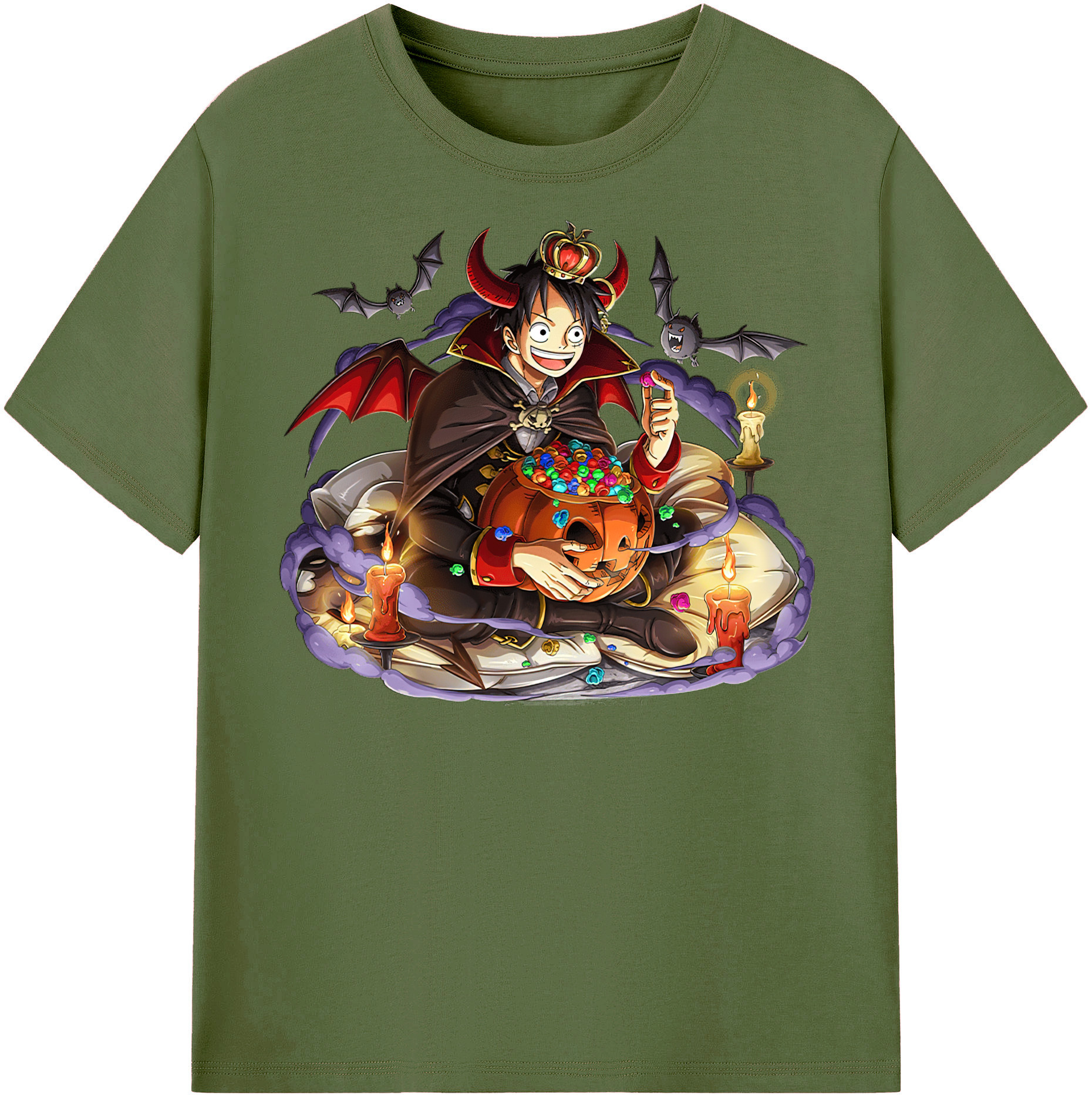 ワンピース モンキー・D・ルフィ ONE PIECE Monkey D. Luffy 綿100％半袖Tシャツ（フロントプリント）